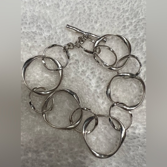 Sterling silver large link bracelet - Picture 3 of 4